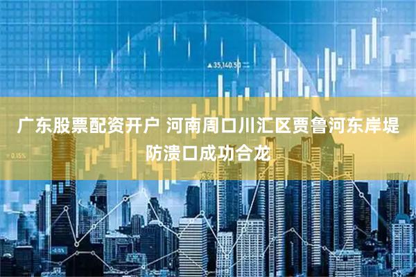 广东股票配资开户 河南周口川汇区贾鲁河东岸堤防溃口成功合龙